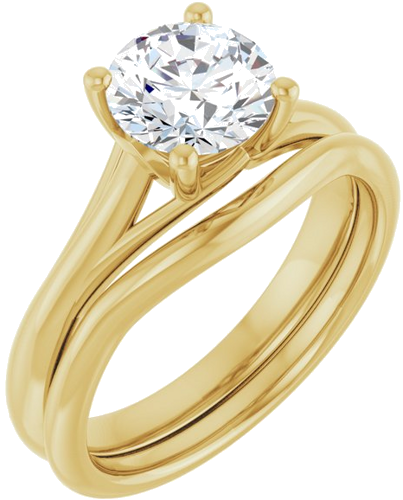 Sužadėtuvių Žiedas „Solitaire“ 10k yellow gold Round 7mm (6)