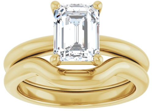 Sužadėtuvių Žiedas 14k yellow gold Emerald 8mm x 6mm (8)