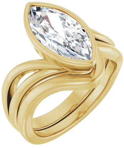 Sužadėtuvių Žiedas „Bezel-Set“ 14k yellow gold Marquise 14mm x 7mm (6)