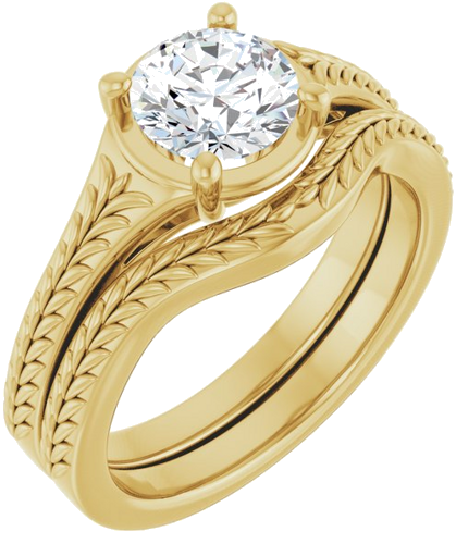 Sužadėtuvių Žiedas „Solitaire“ 14k yellow gold Round 6.5mm (6)