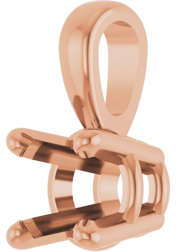 14K Rose 4 mm Round 4-Prong Pendant Mounting (2)