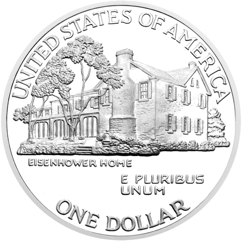 1990 Eisenhower Centennial USA 1 Dollar Silver Coin (1)