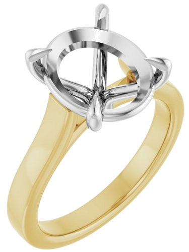 Sužadėtuvių Žiedas „Claw-Prong“ 18k yellow/white gold Oval 12mm x 10mm (1)