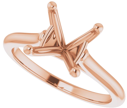 14K Rose 9 mm Round Solitaire Engagement Ring Mounting (5)