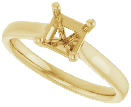 Sužadėtuvių Žiedas „Solitaire“ 585 Geltonojo Aukso Square 5mm (5)