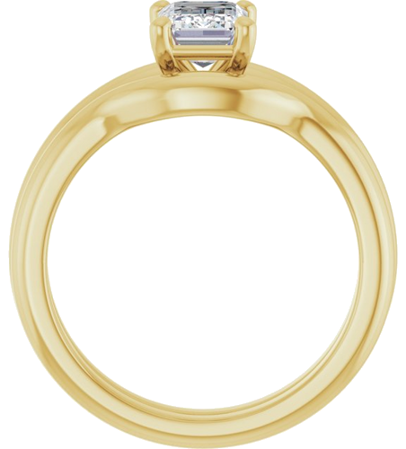 Sužadėtuvių Žiedas 14k yellow gold Emerald 7mm x 5mm (7)