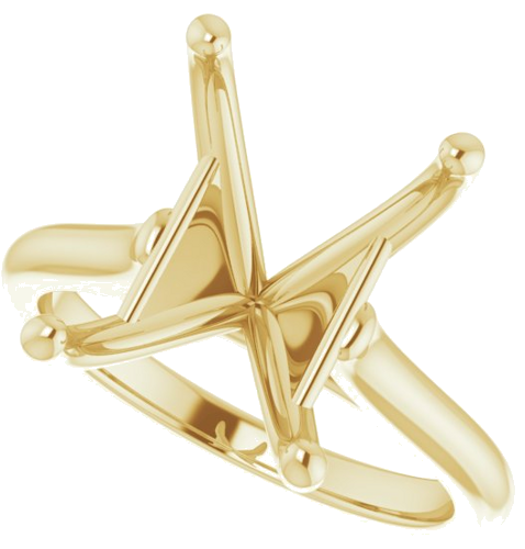 14K Yellow 12x10 mm Emerald Solitaire Engagement Ring Mounting (5)