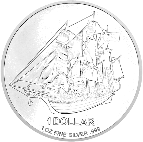 1 oz Kuģis Bounty 2012 Kuka salas 1 dolāra sudraba monēta (1)