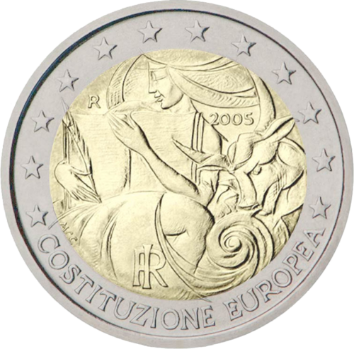 2005 Italija Pirmoji Europos Konstitucija 2 eurų moneta (1)