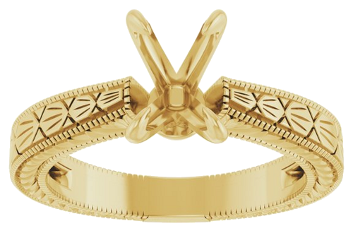 Sužadėtuvių Žiedas „Claw-Prong Solitaire Sculptural“ 14k yellow gold Elongated Cushion 8mm x 6mm (3)