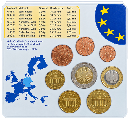 2003 Germany Euro Coin Set in BU Packaging (1)