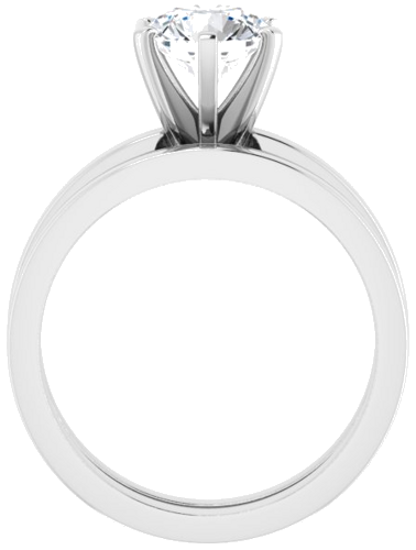 Sužadėtuvių Žiedas „Solitaire“ 585 Baltojo Aukso Round 7mm (7)