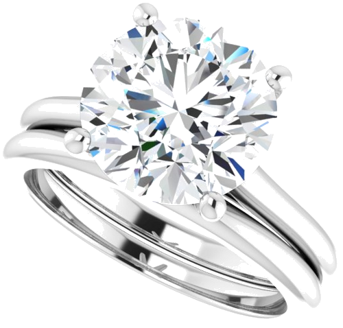 14K X1 White 10 mm Round Solitaire Engagement Ring Mounting (10)