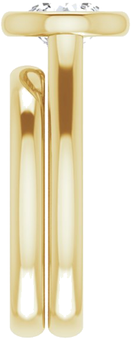 Sužadėtuvių Žiedas „Bezel-Set Solitaire“ 585 Geltonojo Aukso Round 7.4mm (9)