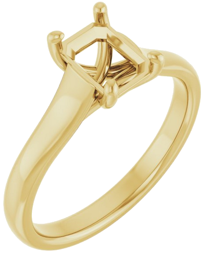 Sužadėtuvių Žiedas „Solitaire“ 585 Geltonojo Aukso Emerald 7mm x 5mm (1)