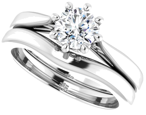 14K White 5.8 mm Round Solitaire Engagement Ring Mounting (10)