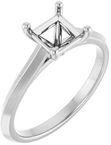 Sužadėtuvių Žiedas „Claw-Prong“ 14k white gold Square 5.5mm (1)