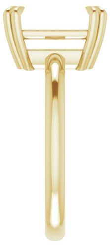 14K Yellow 10x8 mm Emerald Solitaire Engagement Ring Mounting (4)