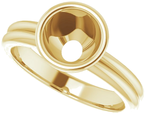 14K Yellow 7 mm Round Engagement Ring Mounting (5)