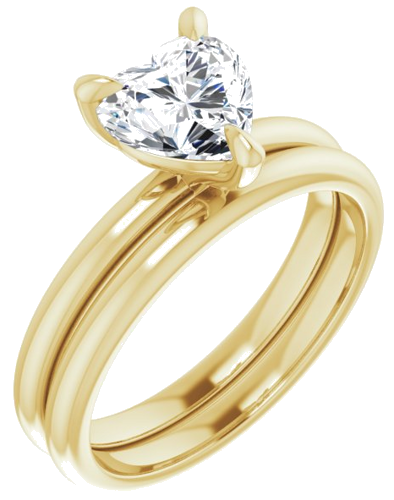 Sužadėtuvių Žiedas „Solitaire“ 14k yellow gold Heart 7mm (6)