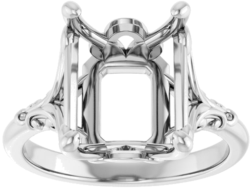 Sužadėtuvių Žiedas „Solitaire“ 14k white gold Emerald 11mm x 9mm (3)
