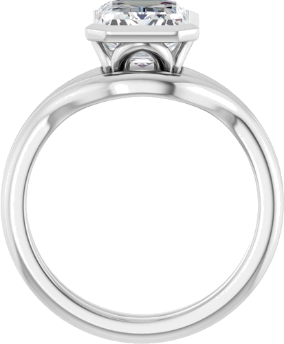 Sužadėtuvių Žiedas „Bezel-Set“ 10k white gold Emerald 9mm x 7mm (7)