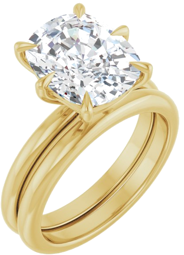 Sužadėtuvių Žiedas „Solitaire“ 14k yellow gold Elongated Cushion 11mm x 9mm (6)
