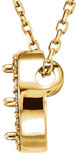 14K Yellow 5.8 mm Round .05 CTW Natural Diamond Semi-Set 16  Necklace (2)