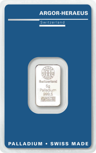 5 g pallādija stienis .995 Argor-Heraeus Šveice (1)