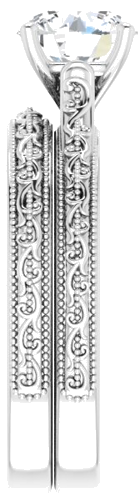 Sužadėtuvių Žiedas „Solitaire“ 585 Baltojo Aukso Round 7mm (9)