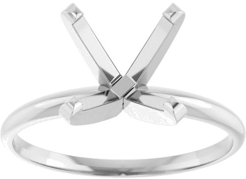 14K White 6.5 x 6.5 mm Square Ultra-Lightweight Solitaire Engagement Ring Mounting (3)