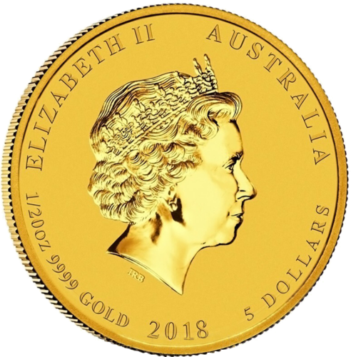 1/20 oz 2018 Suņa gads Austrālija Lunāra zelta monēta (2)
