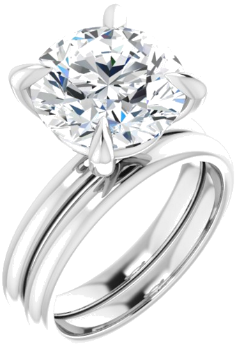 Sužadėtuvių Žiedas „Solitaire“ 585 Baltojo Aukso Round 11mm (6)