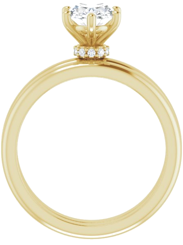 Sužadėtuvių Žiedas „Accented“ 14k yellow gold Oval 8mm x 6mm (8)