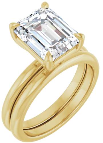 Sužadėtuvių Žiedas „Claw-Prong“ 18k yellow gold Emerald 10mm x 8mm (6)