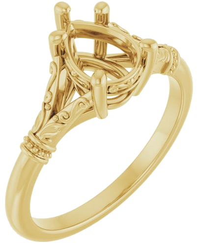 Sužadėtuvių Žiedas „Sculptural“ 18k yellow gold Pear 8mm x 6mm (1)
