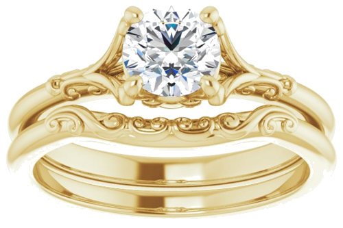 Sužadėtuvių Žiedas „Solitaire“ 14k yellow gold Round 5.5mm (8)