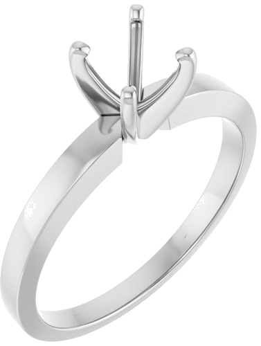 Sužadėtuvių Žiedas „Solitaire“ 585 Baltojo Aukso Round 5.4mm x 5.7mm (1)