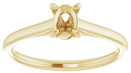 Sužadėtuvių Žiedas „Solitaire“ 585 Geltonojo Aukso Oval 6mm x 4mm (3)