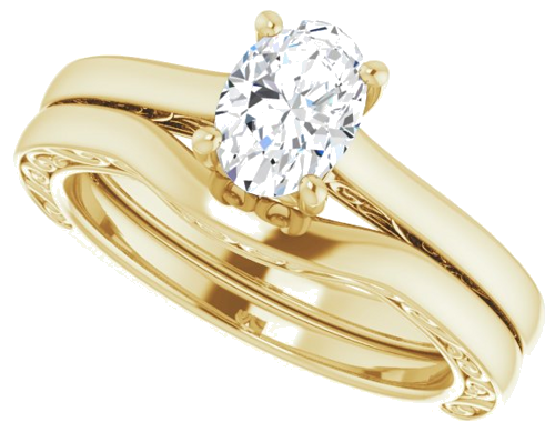Sužadėtuvių Žiedas „Solitaire“ 14k yellow gold Oval 7mm x 5mm (10)