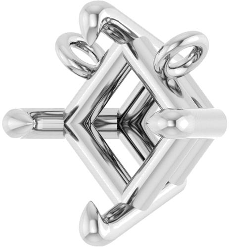 Pakabukas „Solitaire Claw-Prong“ 14k white gold Square 5.5mm (2)