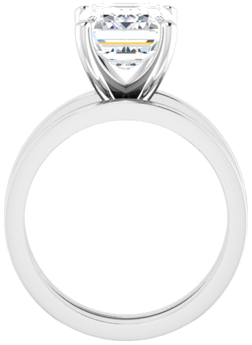 14K White 10x8 mm Emerald Solitaire Engagement Ring Mounting (7)