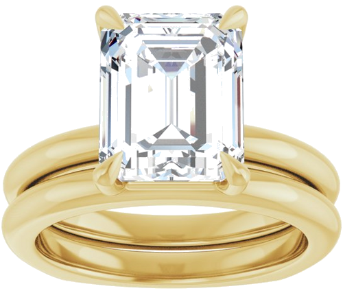 Sužadėtuvių Žiedas „Claw-Prong Euro Shank“ 14k yellow gold Emerald 10mm x 8mm (8)