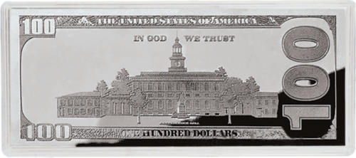 4 oz Benjamin Franklin 2014 US $100 silver banknote (2)