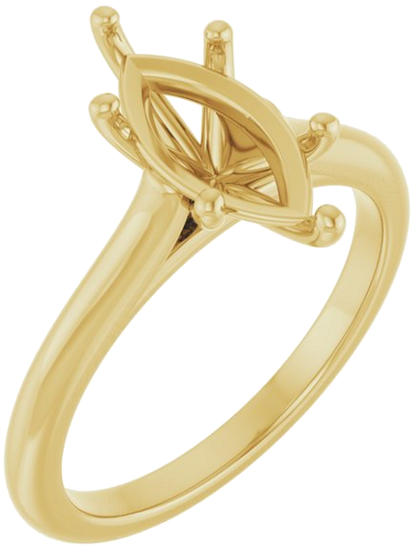 Sužadėtuvių Žiedas „Solitaire“ 750 Geltonojo Aukso Marquise 12mm x 6mm (1)