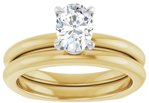 Sužadėtuvių Žiedas „Claw-Prong Euro Shank“ 14k yellow/white gold Oval 7mm x 5mm (8)