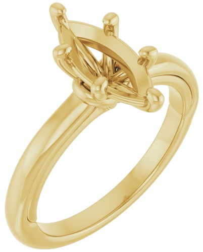 14K Yellow  12x6 mm Marquise Solitaire Engagement Ring Mounting (1)