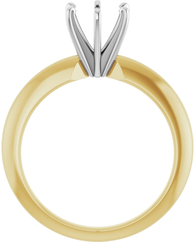 14K Yellow   White 6-6.6 mm Round 6-Prong Comfort-Fit Solitaire Ring Mounting (2)
