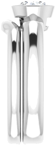 Sužadėtuvių Žiedas „Bezel-Set Solitaire“ 585 Baltojo Aukso Round 5.8mm (9)
