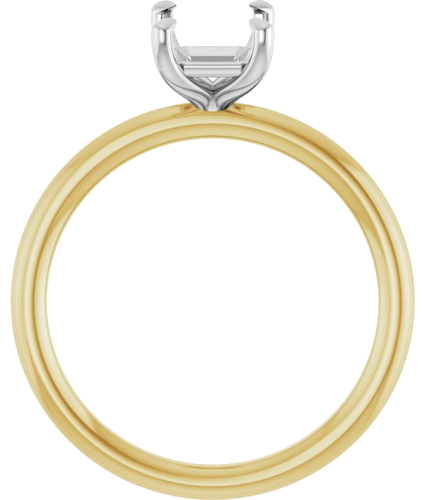 Sužadėtuvių Žiedas „Claw-Prong Solitaire“ 14k yellow/white gold Emerald 7.5mm x 5.5mm (2)